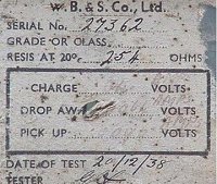 Label on Westinghouse relay